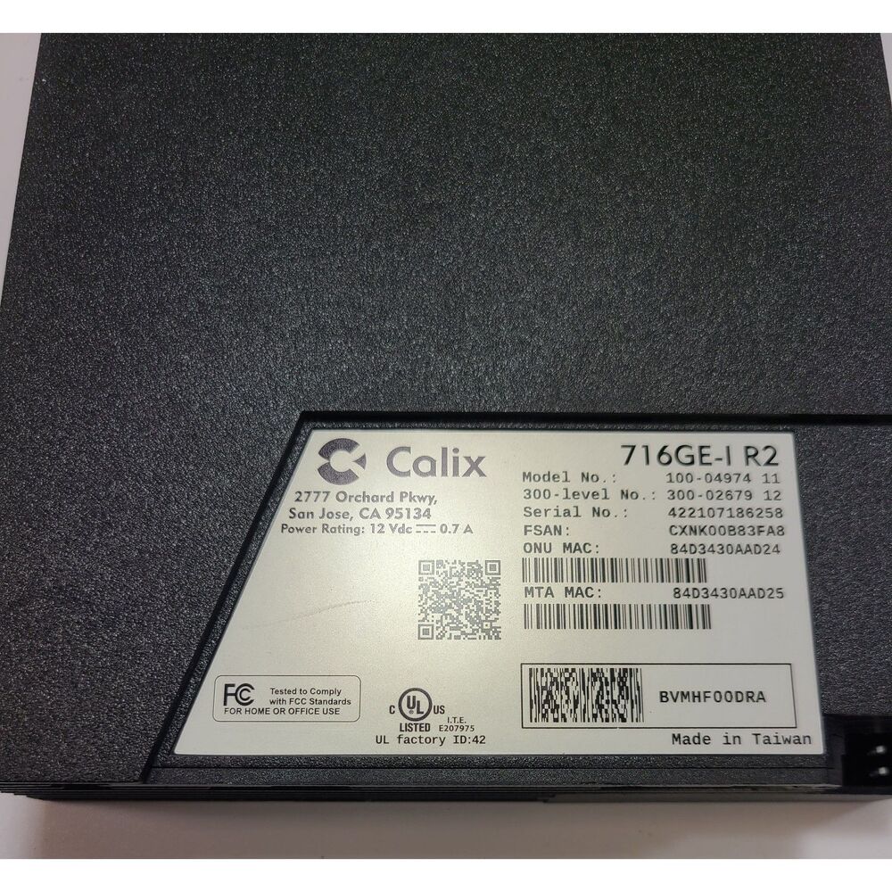 Calix 716GE-I R2 Fiber Optical Network Terminal Router Wall Mount - Picture 3 of 4